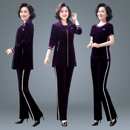 SP-BK112126新款时尚气质休闲金丝绒三件套 商品图2