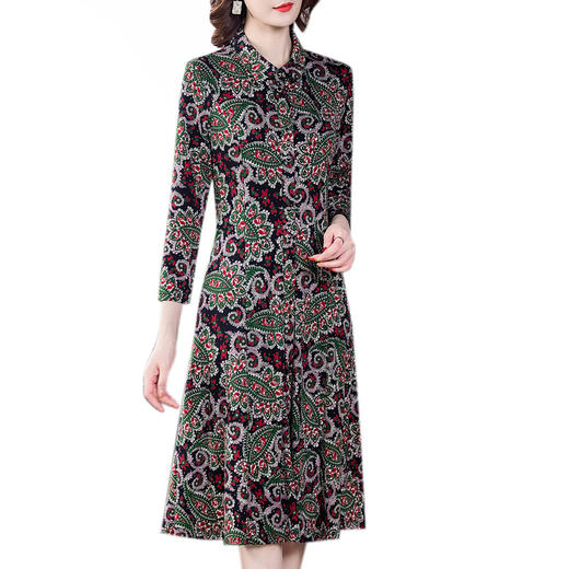 AHM-krwl7665大码七分袖中长款时尚气质优雅连衣裙 商品图4