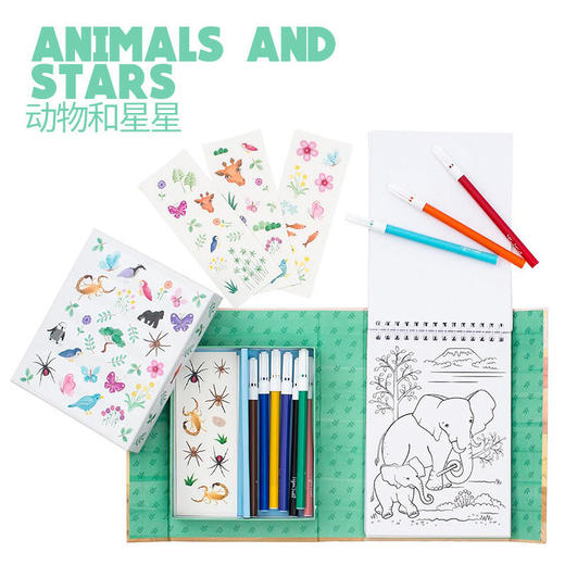 TIGERTRIBE澳洲进口水彩画画儿童创意涂色绘本便携旅行装 商品图7