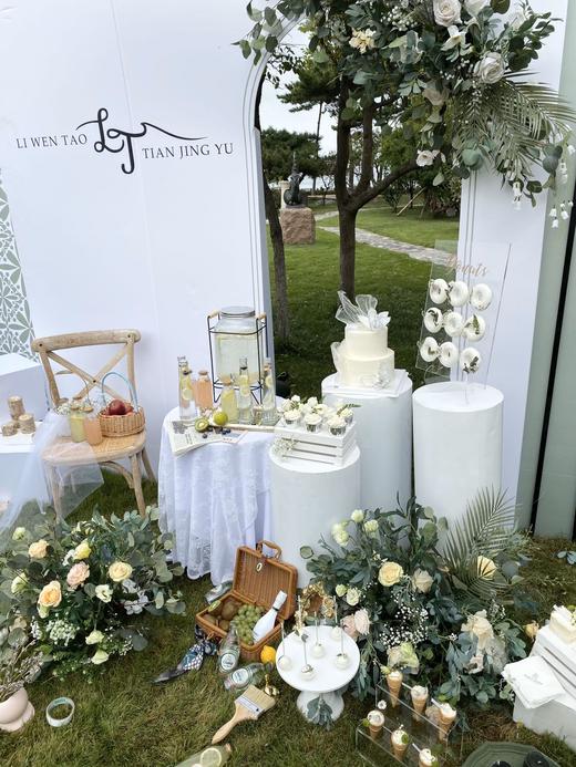 草坪婚礼-白色系婚礼甜品台 商品图1