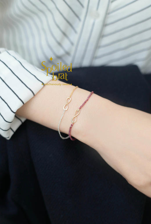 spoiledbat jewelry金银无极限银手链 商品图4