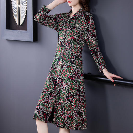 AHM-krwl7665大码七分袖中长款时尚气质优雅连衣裙 商品图3