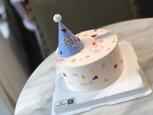 宝宝周岁简约款小帽子手绘奶油生日蛋糕 商品图0