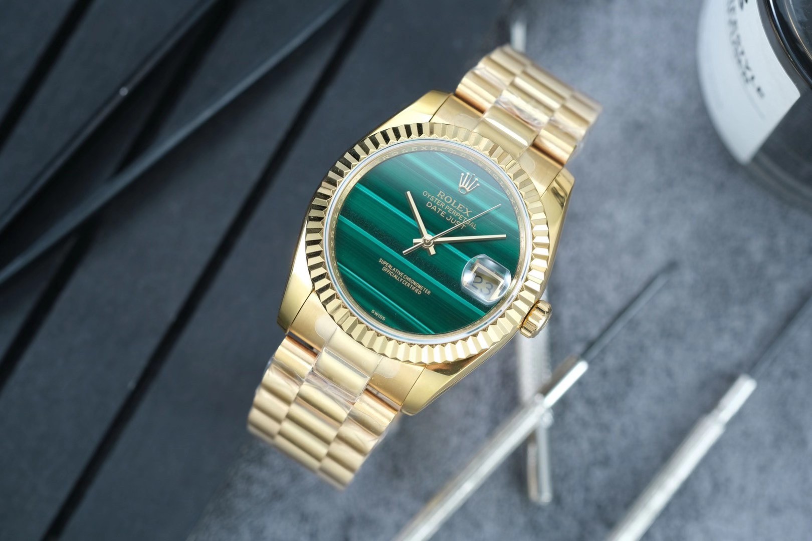 极力推荐孔雀石劳力士日志36孔雀石骚绿重磅来袭劳力士稀有孔雀石盘面