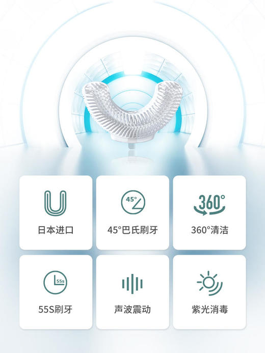 深爱懒人全自动U型电动牙刷成人男女情侣充电式声波美白洁牙神器 商品图3