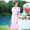 FMY-F20XL31415轻熟风连衣裙女夏装时尚气质修身钉珠中长款鱼尾裙 商品缩略图1