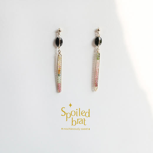 spoiledbat jewelry一字系列碧玺耳环 商品图1