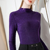 DY-AL301182秋冬内搭韩版长袖烫金亮丝半高领打底衫 商品缩略图1