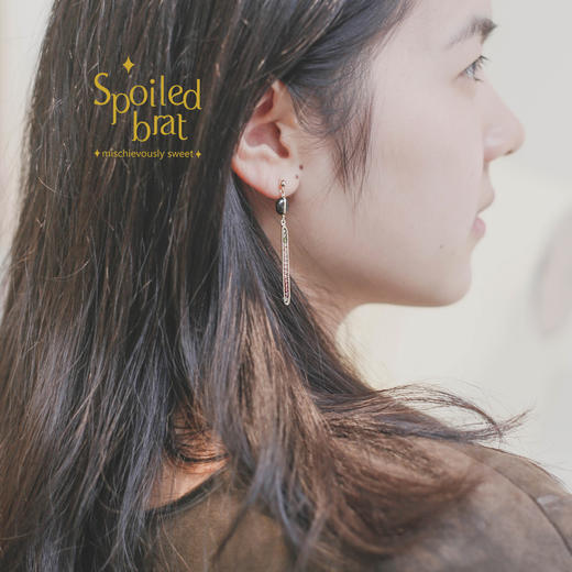 spoiledbat jewelry一字系列碧玺耳环 商品图2