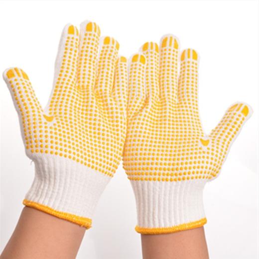 点珠手套棉纱点塑手套线手套点胶手套防滑耐用劳保手套棉纱 商品图0
