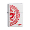 zippo正版男士限量白哑漆红色彩印龙图腾打火机28855 商品缩略图0