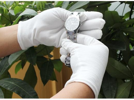 白色手套纯棉薄款劳保作业文玩防晒汗布盘珠开车白棉礼仪手套12付/包 商品图5