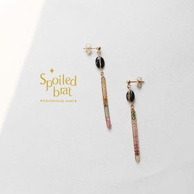 spoiledbat jewelry一字系列碧玺耳环