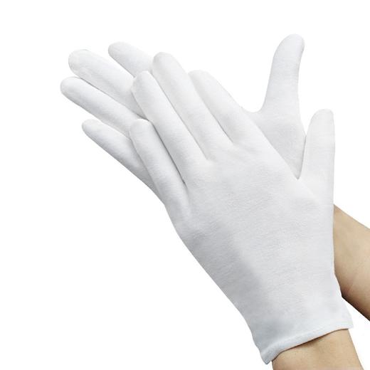白色手套纯棉薄款劳保作业文玩防晒汗布盘珠开车白棉礼仪手套12付/包 商品图1