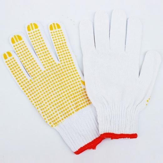 点珠手套棉纱点塑手套线手套点胶手套防滑耐用劳保手套棉纱 商品图1