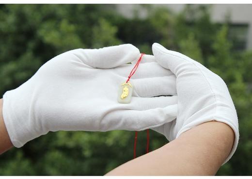 白色手套纯棉薄款劳保作业文玩防晒汗布盘珠开车白棉礼仪手套12付/包 商品图4