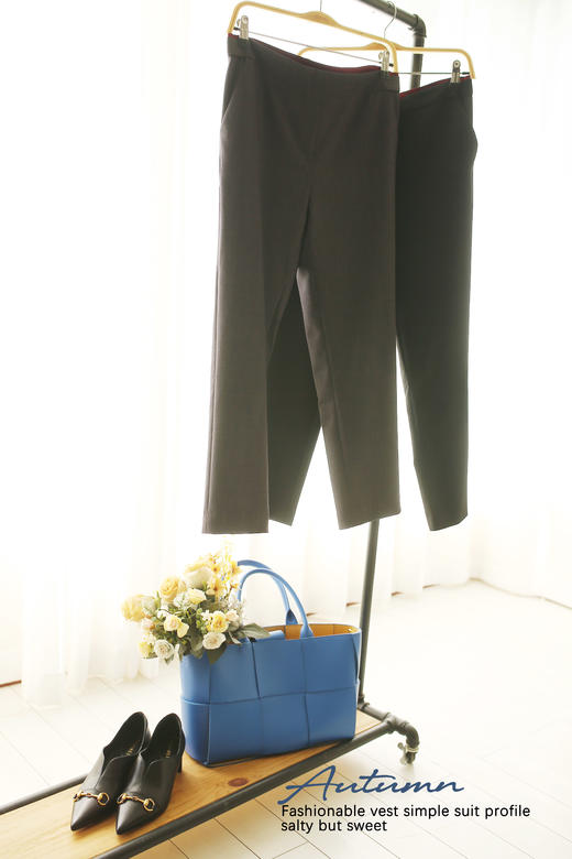 狠显瘦松紧腰微胖界肯定要收 精纺羊毛抗皱干爽西装裤 商品图3