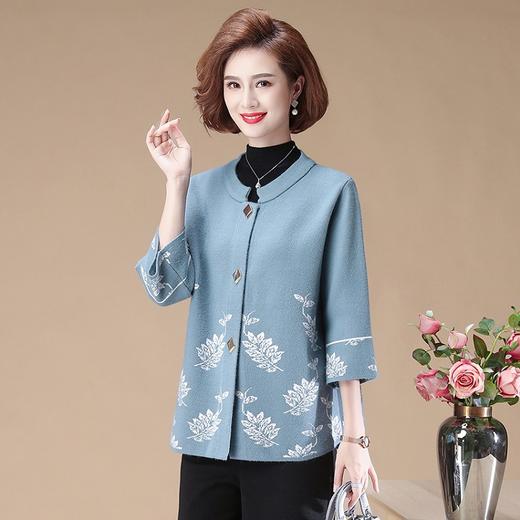 ZFFS-ZJ-HW-902洋气长袖外套上衣中老年薄款针织开衫 商品图3