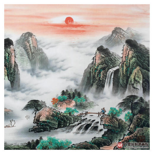 侯志明《福地安居》96*240cm 山水横幅作品 办公室/客厅/书房挂画 商品图5