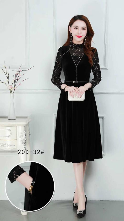 2020秋中袖气质女神范连长裙 品牌：湘之秀 货号：032 商品图0