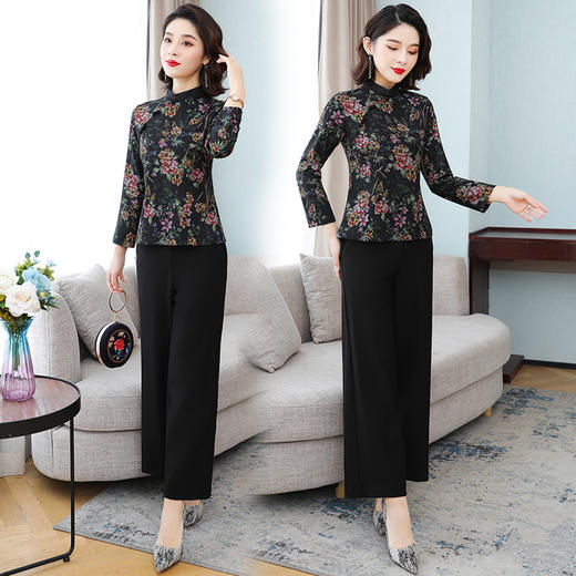 F-ZF8219新款宽松立领修身套装两件套 商品图3