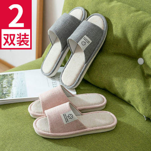 舒适亚麻四季棉麻男女家居拖鞋 商品图4