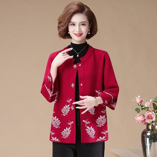 ZFFS-ZJ-HW-902洋气长袖外套上衣中老年薄款针织开衫 商品图0