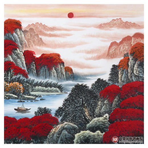 侯志明《鸿运当头》96*240cm 山水横幅作品 办公室/客厅/书房挂画 商品图5