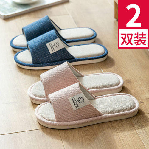 舒适亚麻四季棉麻男女家居拖鞋 商品图5