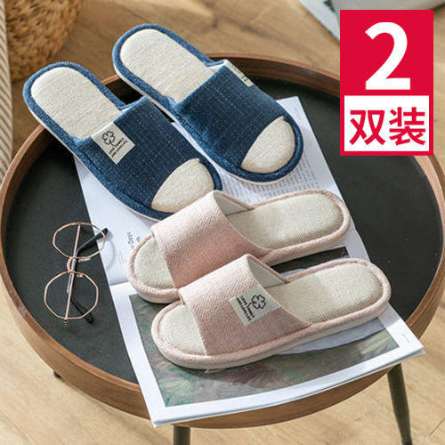 舒适亚麻四季棉麻男女家居拖鞋 商品图6