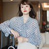 【法式优雅风】蝴蝶结波点 雪纺植绒长袖衬衫 & 白色高腰伞裙 显瘦气质 半身裙 商品缩略图6