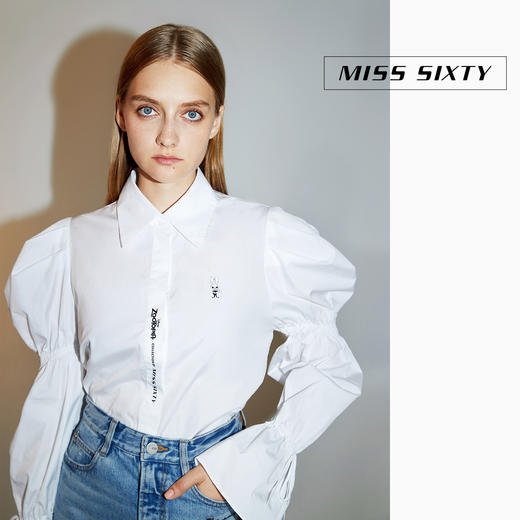 Miss Sixty2020秋季新款疯狂动物城系列印花纯棉泡泡袖上衣衬衫603XJ2800000 商品图0