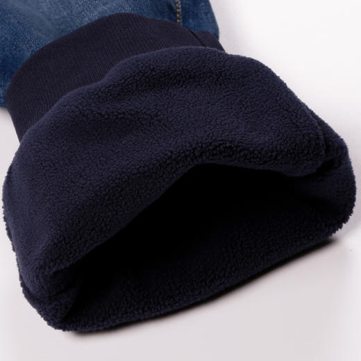 METTE童装中大童男加厚加绒水洗牛仔裤小直筒保暖松紧腰休闲裤子 商品图4