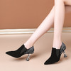 KBY-SSL9318秋季新品粗跟尖头深口单鞋女真皮时尚烫钻舒适高跟鞋 商品缩略图1