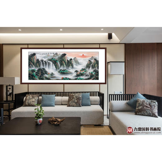 侯志明《福地安居》96*240cm 山水横幅作品 办公室/客厅/书房挂画 商品图2