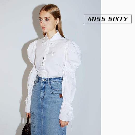 Miss Sixty2020秋季新款疯狂动物城系列印花纯棉泡泡袖上衣衬衫603XJ2800000 商品图2
