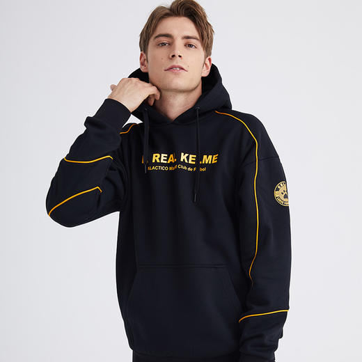 卡尔美KELME秋冬新款学生休闲连帽卫衣时尚字母韩版潮流男套头衫 商品图2