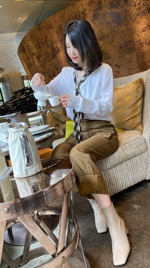 Westory2020秋冬新品潮流时尚方头牛皮革中靴W20DS80061 商品图2