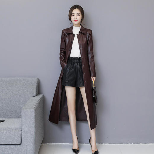 TZX-韩版皮风衣外套 商品图2