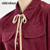 oldcolour秋季新款舒适纯棉衬衫时尚保暖长袖衬衫女L34013444 商品缩略图3