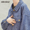 oldcolour秋季新款毛呢短外套女假牛仔风保暖外衣女L34154453 商品缩略图2