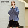 oldcolour秋季新款毛呢短外套女假牛仔风保暖外衣女L34154453 商品缩略图0