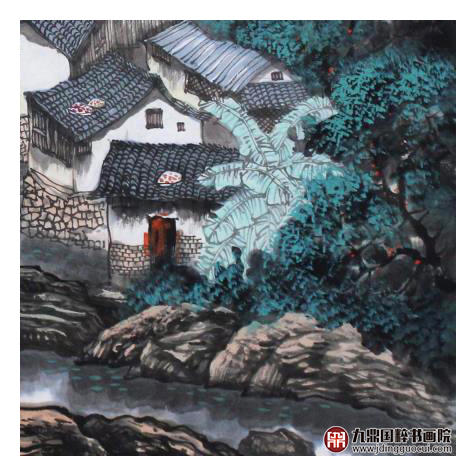 高云鹏《清泉石上流》68*68cm 山水斗方作品 办公室/客厅挂画 商品图6