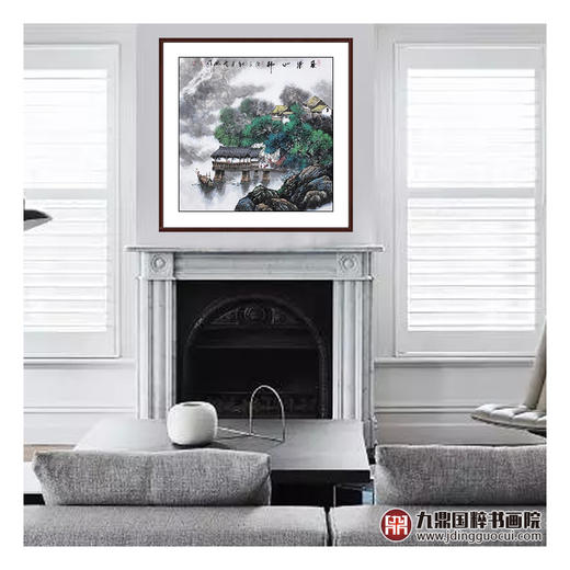 高云鹏《春染山邨》68*68cm 山水斗方作品 办公室/客厅挂画 商品图2