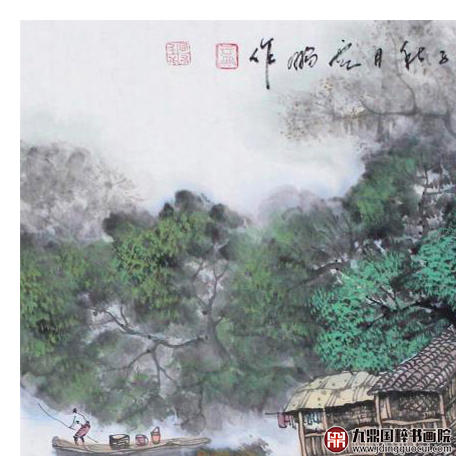 高云鹏《清韵雅居》68*68cm 山水斗方作品 办公室/客厅挂画 商品图3