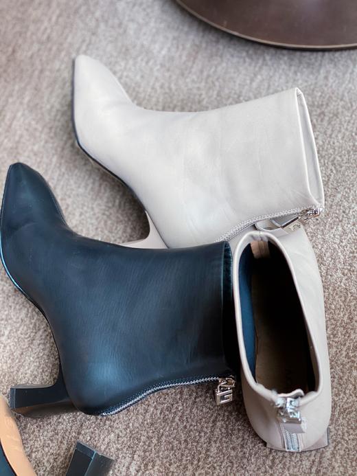 Westory2020秋冬新品潮流时尚方头牛皮革中靴W20DS80061 商品图1