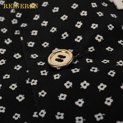 黑白波点撞色长袖衬衫 商品图3