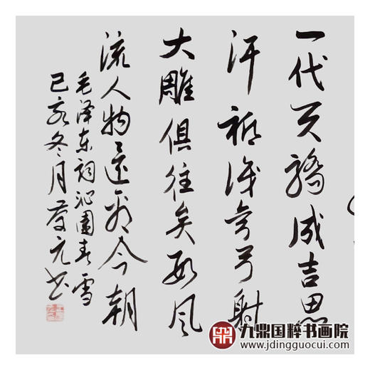 王庆元《沁园春·雪》48*178cm 诗词书法横幅作品 办公室/客厅/书房挂画 商品图3