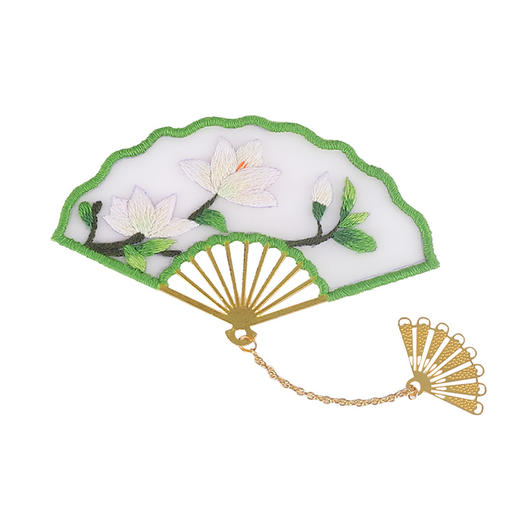 【东方美绣】刺绣扇形书签（含材料包+辅助绣绷） 商品图0