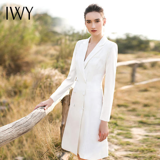 IWY/白色长袖连衣裙Q13096 商品图6